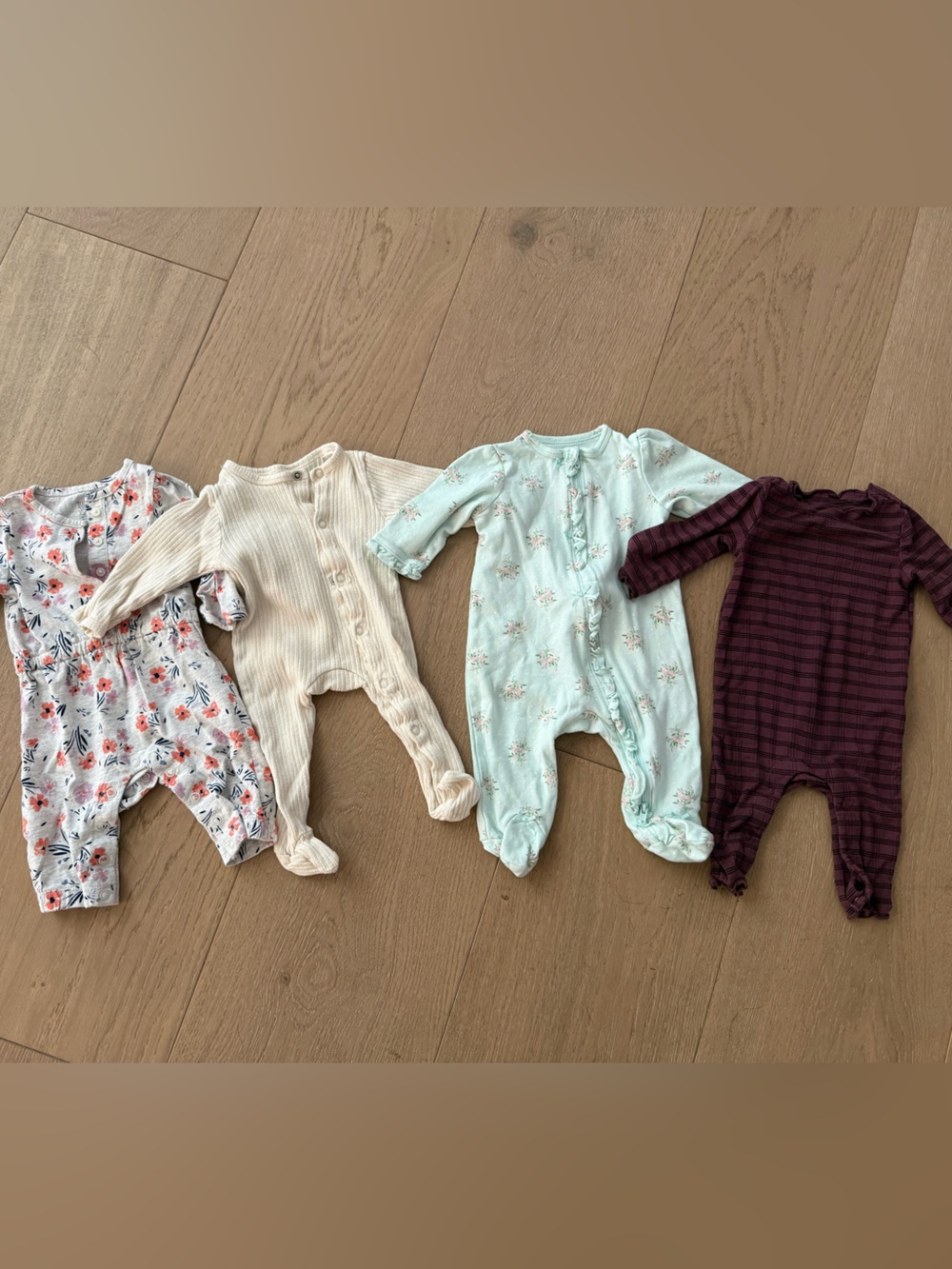 Mixed Baby Footed Rompers - Sz 0-3 - incl Little Me, Simple Folk, Carters